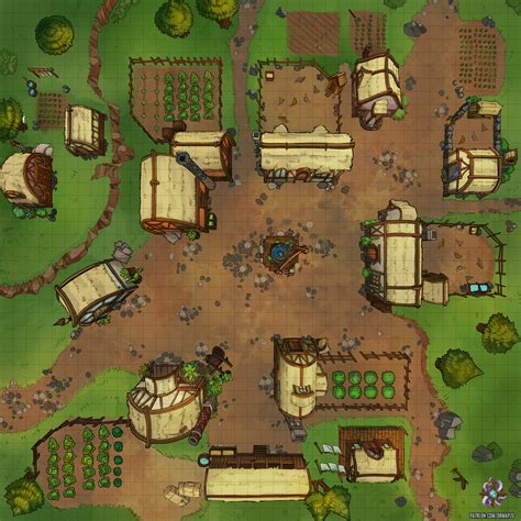 small farming village dnd battle map  hassly  deviantart