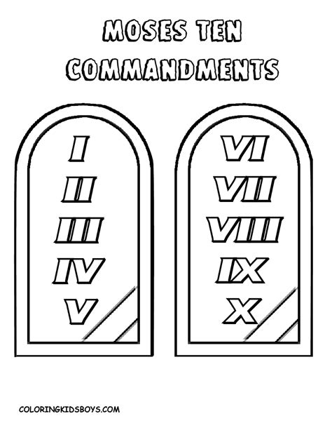 commandments coloring pages books    printable