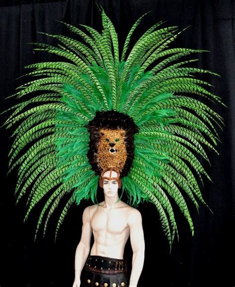 aztec mayan king headdress crown pheasant feathers feather headdress