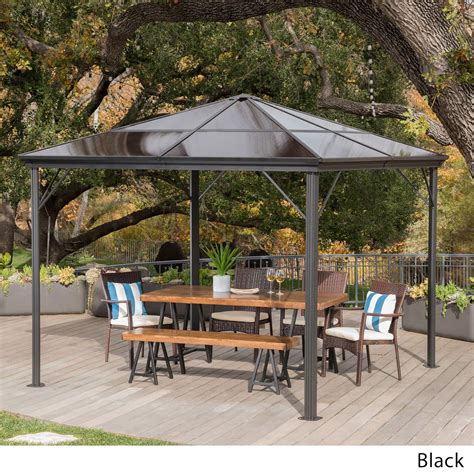 hard top gazebo aluminum pergola metal large outdoor canopy shelter shade ebay