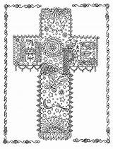 Coloring Pages Color Cross Crosses Hope Printable Adult Christian Book Adults Digital Instant Bible Kids Etsy Tattoo Detailed Church Zentangle sketch template
