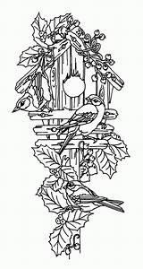 Coloring Bird Pages House Birdhouse Guarding Couple Their Print Printable Adult Colouring Vine Color Pyrography Using Patterns Kids Template Sheets sketch template