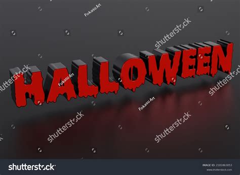 render halloween text horror alphabet stock illustration