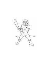 Baseball Coloring Batsman Boy sketch template