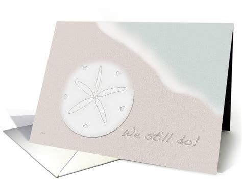 Wedding Vow Renewal Invitations Beach Sand Dollar Card