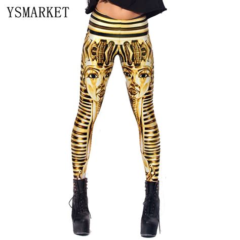 Harajuku Dance Hip Hop Pants Women Egyptian Pharaoh 3d Printing Skinny