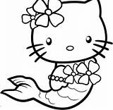 Mermaid Coloring Pages Kitty Kids Hello sketch template