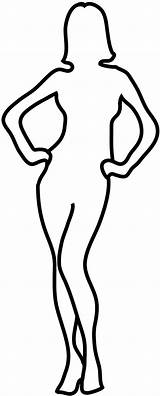 Outline Body Human Printable Cliparts Silhouette Female sketch template