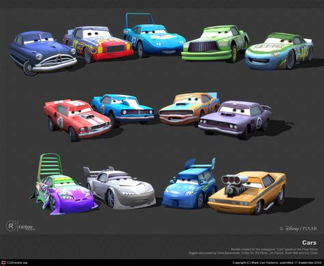 disney pixar cars videogame character models    day