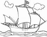 Columbus Pinta Coloring Christopher Ship sketch template