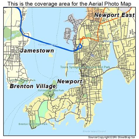 aerial photography map  newport ri rhode island