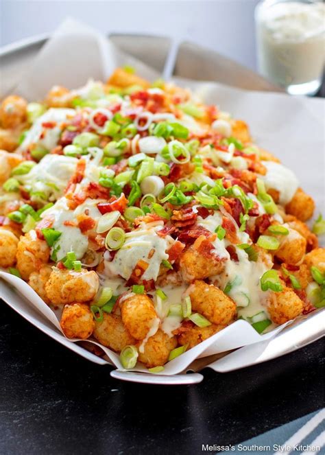 fun   loaded tater tots recipe   served   appetizer side dish   game