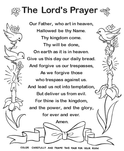 printable bible coloring pages bible printables lords prayer