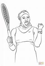 Serena Williams Tennis Coloring Pages Printable Clipart Sheets Drawing Color Racket Girl Print Month History African American Supercoloring Colouring Wwe sketch template