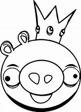 Angry Coloring Birds Pig King Wecoloringpage Bird sketch template
