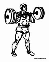 Weightlifting Weights Lifting Coloring Man sketch template