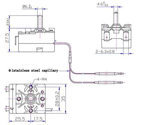 electric oven thermostat wiring diagram thermostat  thin shaft