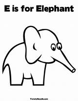 Coloring Elephant Pages Letter Outline sketch template
