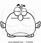 Bored Pudgy Bird Clipart Cartoon Thoman Cory Outlined Coloring Vector sketch template