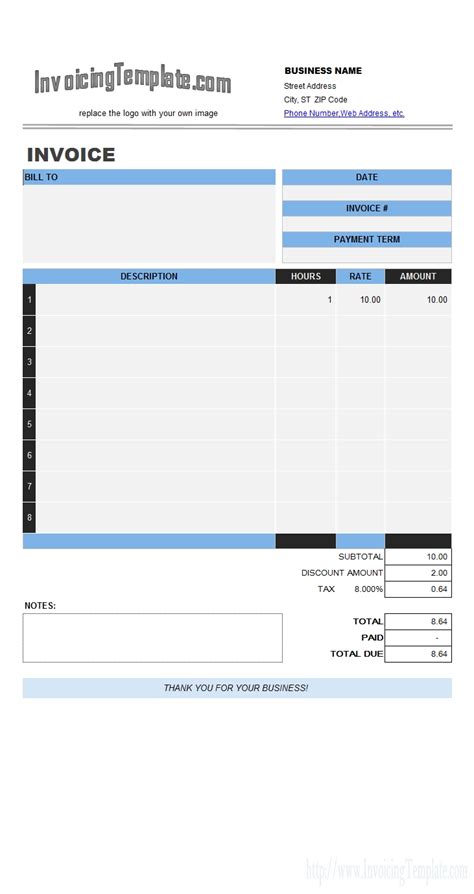 labor invoice templates printable  invoice template ideas