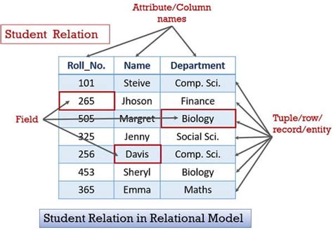 relational data model characteristics diagram constraints