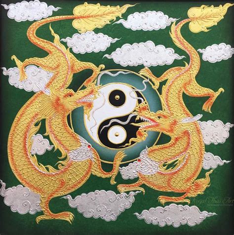 Thailand Painting Dragon Art Ecstatic Ying Yang Personal