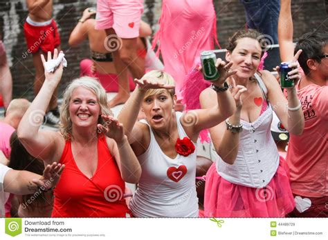 gay pride canal parade amsterdam 2014 editorial stock