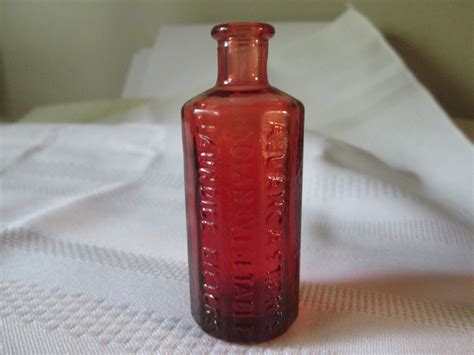 Vintage Weaton Red Glass Bottle Miniature Glass Bottle Etsy Glass