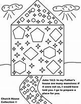 Heaven Coloring Mansions Pages Sunday School Lesson House Gold Revelation Streets John 14 Father Many Crafts Activities Lessons Fathers Drawing sketch template