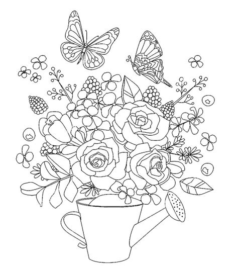 flower bouquet coloring pages printable coloring pages flower