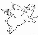 Coloring Pig Pages Flying Getdrawings Cute sketch template