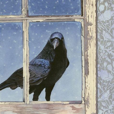 crow arrives at dusk framed art print from watercolour of crow in window at night by cori lee