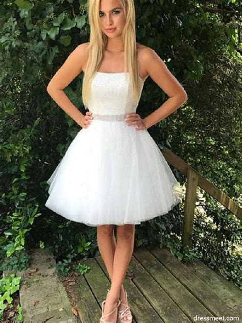 a line sweetheart beaded lace white short homecoming dresses sparkly