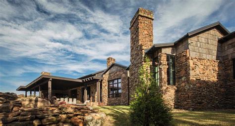 breathtaking rustic ranch style home surrounded  nature  oklahoma country modern home