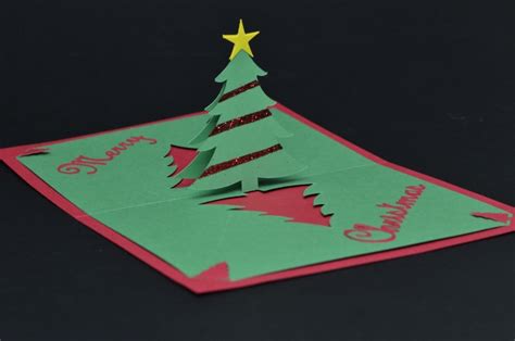 easy christmas tree pop  card template
