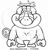 Baboon Monkey Dumb Cartoon Clipart Drunk Coloring Cory Thoman Outlined Vector 2021 sketch template