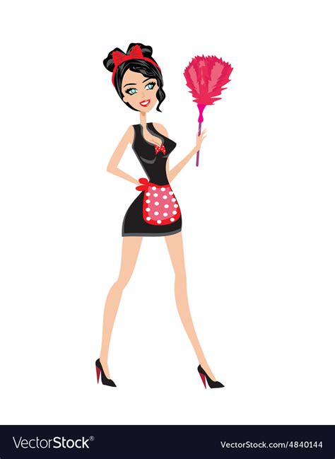 sexy pinup style french maid royalty free vector image