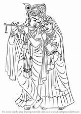 Krishna Radha Drawing Clipart Draw Krishan Line Radhe Step Clipartlook Sketch Painting Drawings Clip Lord Tutorials Learn Coloring Hinduism Paintingvalley sketch template