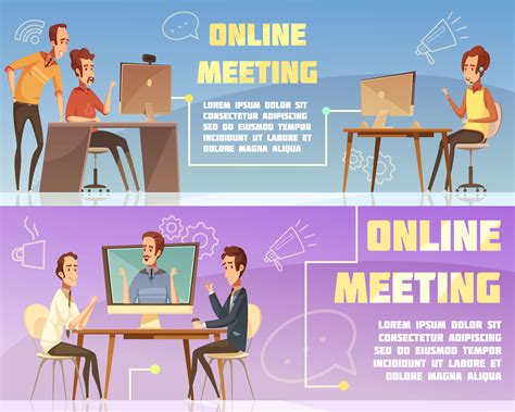 meeting banners set  vector art  vecteezy