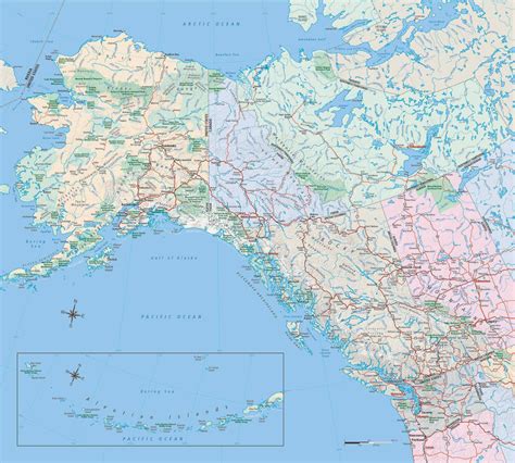 map  alaska   alaska maps  cities  highways