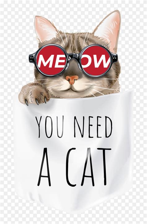 cute cat  sunglasses  shirt pocket cartoon illustration premium
