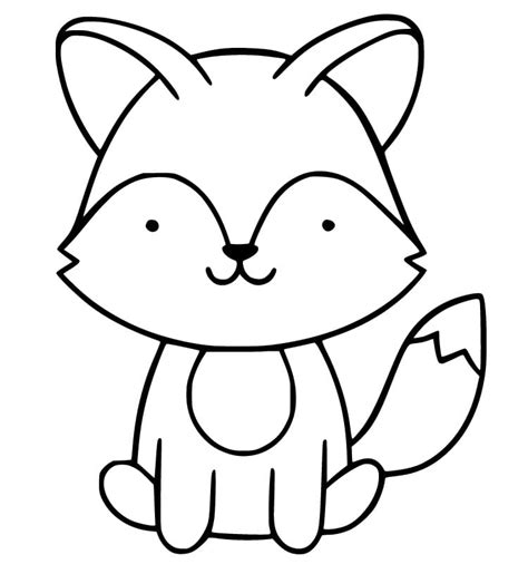 kids coloring cute fox coloring pages