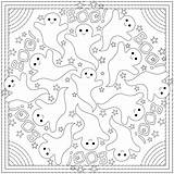 Mandala Halloween Coloring Pages Printable Boo Color Ghosts Getcolorings Friendly Very sketch template