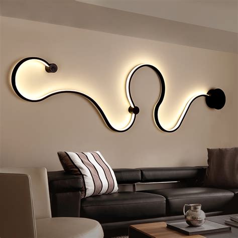 Modern Minimalist Creative Wall Lamp Black White Led Indoor Living Room