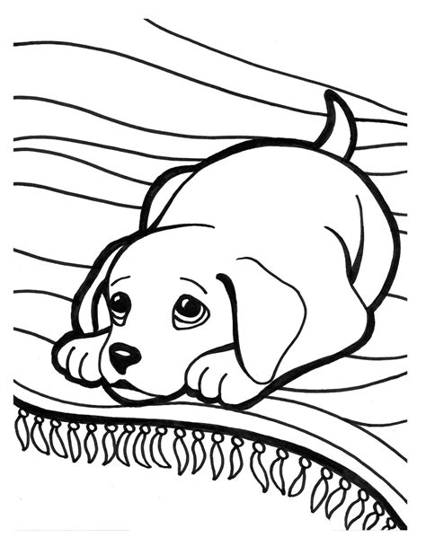 gambar puppy coloring pages kids super cute page printable  rebanas
