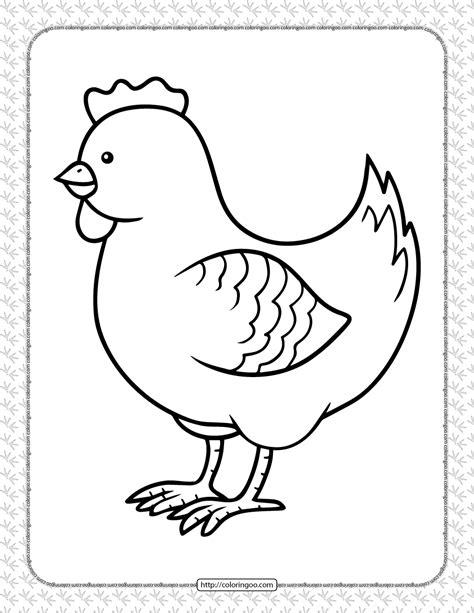 printable chickens cute chicken coloring pages  children