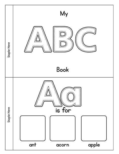 printable alphabet book cut color paste
