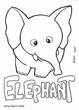 Coloring Elephant Mewarnai Animals Hewan Gajah Marini Winry 2005 Illustration Line Animal sketch template