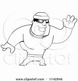 Clipart Waving Robber Male Cartoon Thoman Cory Vector Outlined Coloring Royalty Criminals 2021 sketch template