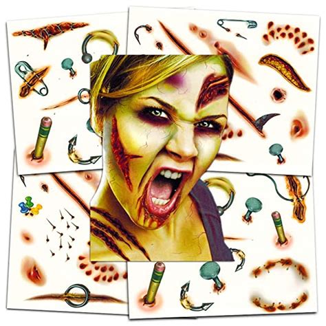 Zombie Temporary Tattoos Party Supplies Pack 6 Sheets